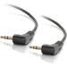 C2G 1.5ft 3.5mm Right Angled M/M Stereo Audio Cable - 1.50 ft Audio Cable for Speaker - First End: 1 x Mini-phone Stereo Audio - Male - Second End: 1 x Mini-phone Stereo Audio - Male - Shielding - Black