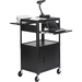 Bretford CA2642DNSE Multimedia Cabinet Cart - Up to 20" Screen Support - 3 x Shelf(ves) - Hinged Door - 42" Height x 24" Width x 18" Depth - Steel - Black