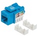 Intellinet Network Solutions Cat5e Keystone Jack, UTP, Punch-Down, Blue - Compatible With 110 and Krone Punch-Down Tools