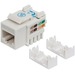Intellinet Network Solutions Cat6 Keystone Jack, UTP, Punch-Down, White - Compatible With 110 and Krone Punch-Down Tools