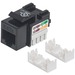 Intellinet Network Solutions Cat5e Keystone Jack, UTP, Punch-Down, Black - Compatible With 110 and Krone Punch-Down Tools