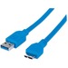 Manhattan SuperSpeed USB 3.0 A Male to Micro B Male Device Cable, 5 Gbps, 3 ft (1m), Blue - USB 3.0 for ultra-fast data transfer rates with zero data degradation