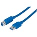 Manhattan SuperSpeed USB 3.0 A Male/B Male Cable, 5 Gbps, 6.5 ft (2m), Blue - USB 3.0 for ultra-fast data transfer rates with zero data degradation