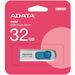 Adata 32GB Classic C008 USB 2.0 Flash Drive - 32 GB - USB 2.0 - White, Blue