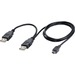 SYBA Multimedia Double Strength USB Y Cable Combines Two Type-A Ports into a Mini-b 5-Pin, Black - 3 ft USB Data Transfer/Power Cable for Hard Drive - First End: 2 x USB 2.0 Type A - Male - Second End: 1 x 5-pin Mini USB 2.0 Type B - Male - Black