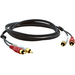Kramer C-2RAM/2RAM-6 Coaxial Audio Cable - 6 ft Coaxial Audio Cable for Audio Device - First End: 2 x RCA Stereo Audio - Male - Second End: 2 x RCA Stereo Audio - Male