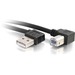 C2G 2m USB 2.0 Right Angle A/B Cable - Black (6.5ft) - 6.56 ft USB Data Transfer Cable for Printer, Keyboard, Microphone, Modem - First End: 1 x USB 2.0 Type A - Male - Second End: 1 x USB 2.0 Type B - Male - Shielding - Black