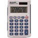 Sharp Calculators Handheld Calculator with Hard Case - 3-Key Memory, Sign Change, Auto Power Off - 8 Digits - LCD - Battery/Solar Powered - 1 - LR1130 - 0.4" x 2.5" x 4.1" - Gray, Blue - 1 Each