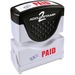 COSCO 2-Color Shutter Stamp - Message Stamp - "PAID" - 0.50" Impression Width - 20000 Impression(s) - Red, Blue - Rubber, Plastic - 1 Each