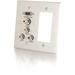 C2G VGA, 3.5mm Audio, Composite Video and RCA Stereo Audio Pass Through Double Gang Wall Plate with One Decorative Style Cutout - Brushed Aluminum - 2-gang - Brushed Aluminum - 1 x Mini-phone Port(s) - 2 x RCA Port(s) - 1 x VGA Port(s)