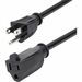 StarTech.com 15ft (4.5m) Power Extension Cord, NEMA5-15R to NEMA5-15P Black Extension Cord, 13A 125V, 16AWG, Computer Power Extension Cable - AC power extension cord 15ft/4.5m 16AWG power supply extension cable NEMA 5-15R to NEMA 5-15P connectors; 125V at