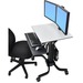 Ergotron WorkFit-C Dual Sit-Stand Workstation - Up to 22" Screen Support - 28 lb Load Capacity - 23.9" Width x 22.8" Depth - Powder Coated - Steel, Plastic - Black, Gray