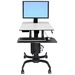 Ergotron WorkFit-C Single HD Sit Stand Workstation - Up to 30" Screen Support - 28 lb Load Capacity - 23.9" Width x 22.8" Depth - Powder Coated - Steel, Plastic - Gray, Black