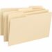 Business Source 1/3 Tab Cut Legal Recycled Top Tab File Folder - 8 1/2" x 14" - 3/4" Expansion - Top Tab Location - Assorted Position Tab Position - Manila - 10% Recycled - 50 / Box