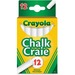 Crayola Chalkboard Chalk Stick - White - 12 / Pack - Break Resistant, Non-toxic