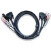 ATEN KVM Cable - 6 ft KVM Cable for KVM Switch - First End: 1 x DVI-I (Single-Link) Digital Video, 1 x USB, 1 x Audio - Black