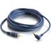 C2G 12ft Velocity Right Angled Subwoofer Cable - 12 ft Audio Cable for Audio Device - First End: 1 x RCA Audio - Male - Second End: 1 x RCA Audio - Male - Shielding - Gold Plated Contact - UltraFlex - Blue