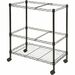 Lorell 2-Tier Wire Mobile File Cart - 4 Casters - Steel - x 26" Width x 12.5" Depth x 30" Height - Black - 1 Each