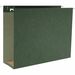 Business Source 1/5 Tab Cut Letter Recycled Hanging Folder - 8 1/2" x 11" - 3" Expansion - Standard Green - 10% Recycled - 25 / Box
