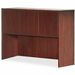 Lorell Essentials Series Stack-on Hutch with Doors - 59" x 14.8" x 36" - 3 Door(s) - Finish: Laminate, Mahogany - Cord Management, Grommet