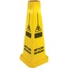 Genuine Joe Bright Four-sided Caution Safety Cone - 1 Each - 10" Width x 24" Height - Cone Shape - Stackable - Polypropylene - Yellow
