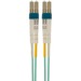 Belkin Fiber Optic Cable - 32.81 ft Fiber Optic Network Cable for Network Device - First End: Mini-LC Network - Male - Second End: LC Network - Male - 50/125 µm - Aqua