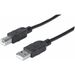 Manhattan Hi-Speed USB 2.0 A Male to B Male Device Cable, 6', Black - Hi-Speed USB 2.0 for ultra-fast data transfer rates with zero data degradation