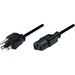 Manhattan PC Power Cable, 6', Black - IEC 60320 C13 socket to NEMA 5-15 plug