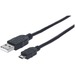 Manhattan Hi-Speed USB 2.0 A Male to Micro-B Male Device Cable, 1.5', Black - Hi-Speed USB 2.0 for ultra-fast data transfer rates with zero data degradation