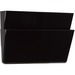 Storex Letter Size Wall Pocket - 7" Height x 13" Width x 4" Depth - 100% Recycled - Black - Plastic - 2 / Pack