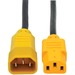 Eaton Tripp Lite Series PDU Power Cord, C13 to C14 - 10A, 250V, 18 AWG, 4 ft. (1.22 m), Yellow - 10A, 18AWG (IEC-320-C14 to IEC-320-C13 with Yellow Plugs) 4-ft."