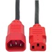 Eaton Tripp Lite Series PDU Power Cord, C13 to C14 - 10A, 250V, 18 AWG, 4 ft. (1.22 m), Red - 10A, 18AWG (IEC-320-C14 to IEC-320-C13 with Red Plugs) 4-ft."