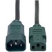 Eaton Tripp Lite Series PDU Power Cord, C13 to C14 - 10A, 250V, 18 AWG, 4 ft. (1.22 m), Green - 10A, 18AWG (IEC-320-C14 to IEC-320-C13 with Green Plugs) 4-ft."