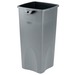 Rubbermaid Square Plastic Trash Container, 23 Gallons, 31"H x 15-1/2"W x 16-1/2"D, Gray - 87.06 L Capacity - Square - Durable - 31" (787.40 mm) Height x 15.5" (393.70 mm) Width x 16.5" (419.10 mm) Depth - Plastic - Gray - 1 Each
