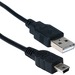 QVS USB Mini-B Sync & Charger High Speed Cable - 15 ft USB Data Transfer Cable for Cellular Phone, PDA, Tablet PC, GPS Receiver, Camera, Storage Drive, Gaming Console, Camcorder - First End: 1 x 4-pin USB 2.0 Type A - Male - Second End: 1 x 5-pin Mini USB