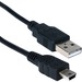 QVS USB Mini-B Sync & Charger High Speed Cable - 10 ft USB Data Transfer Cable for Cellular Phone, PDA, Tablet PC, GPS Receiver, Camera, Storage Drive, Gaming Console, Camcorder - First End: 1 x 4-pin USB 2.0 Type A - Male - Second End: 1 x 5-pin Mini USB