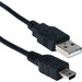 QVS USB Mini-B Sync & Charger High Speed Cable - 6 ft USB Data Transfer Cable for Cellular Phone, PDA, Tablet PC, GPS Receiver, Camera, Storage Drive, Gaming Console, Camcorder - First End: 1 x 4-pin USB 2.0 Type A - Male - Second End: 1 x 5-pin Mini USB 
