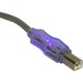QVS USB 2.0 480Mbps Type A Male to B Male Translucent Cable with LEDs - 6 ft USB Data Transfer Cable for Printer, Scanner, Storage Drive - First End: 1 x USB Type A - Male - Second End: 1 x USB Type B - Male - Shielding - Purple