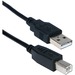 QVS USB 2.0 High-Speed 480Mbps Type A Male to B Male Black Cable - 3 ft USB Data Transfer Cable for Printer, Scanner, Storage Drive - First End: 1 x 4-pin USB 2.0 Type A - Male - Second End: 1 x 4-pin USB 2.0 Type A - Female - Shielding - Black