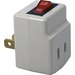 QVS Single-Port Power Adaptor with Lighted On/Off Switch - 1 x NEMA 5-15P Plug - 125 V AC / 15 A - Gray