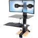 Ergotron WorkFit-S Desk Mount for Monitor, Keyboard - Black - 2 Display(s) Supported - 24" Screen Support - 25 lb Load Capacity - 1 Each