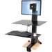 Ergotron Workfit-S, Single Ld With Worksurface+ - Up to 24" Screen Support - 18 lb Load Capacity - Flat Panel Display Type Supported27" Width x 44" Depth - Desktop - Polished - Aluminum, Steel, Plastic - Black