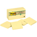 Post-it Adhesive Note - 1200 - 2 63/64" x 2 63/64" - Square - Yellow - Repositionable, Residue-free - 12 / Pack - Recycled