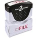 Consolidated Stamp Pre-inked 2-color FILE Message Stamp - Message Stamp - "FILE" - 50000 Impression(s) - Red - Rubber - 1 Each