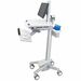 Ergotron StyleView EMR Cart with LCD Pivot - 35 lb Capacity - 4 Casters - Aluminum, Plastic, Zinc Plated Steel - 18.3" Width x 50.5" Height - White, Gray, Polished Aluminum