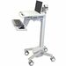 Ergotron StyleView EMR Laptop Cart, SV40 - 18 lb Capacity - 4 Casters - Aluminum, Plastic, Zinc Plated Steel - 18.3" Width x 50.5" Height - White, Gray, Polished Aluminum