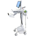 Ergotron StyleView EMR Cart with LCD Pivot, LiFe Powered - 31 lb Capacity - 4 Casters - Aluminum, Plastic, Zinc Plated Steel - 18.3" Width x 50.5" Height - White, Gray, Polished Aluminum