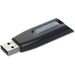 Verbatim Store 'n' Go V3 USB Drive - 32 GB - USB 3.2 (Gen 1) Type A - Gray, Black - Lifetime Warranty - 1 Each