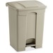Safco Plastic Step-on Waste Receptacle - 17 gal Capacity - Rectangular - 26.3" Height x 19.8" Width x 16.3" Depth - Plastic - Tan - 1 Each