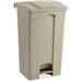 Safco Plastic Step-on Waste Receptacle - 23 gal Capacity - Rectangular - 32.3" Height x 19.8" Width x 16.3" Depth - Plastic - Tan - 1 Each
